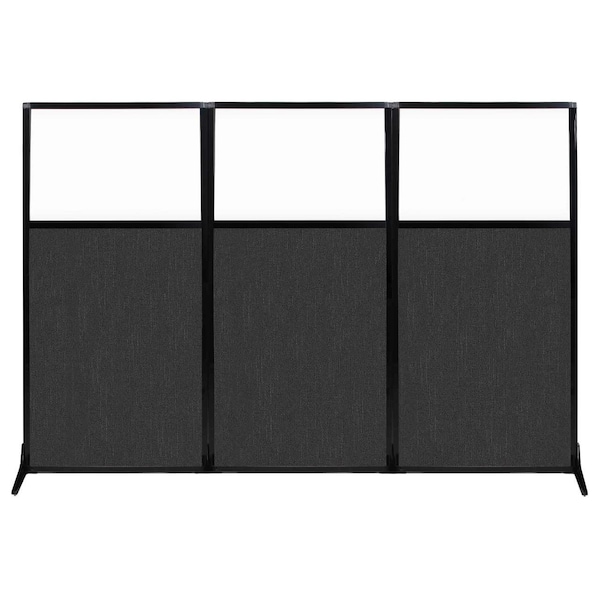 Versare Work Station Screen 99" x 70" Black Fabric With Clear Window 1840302 - main